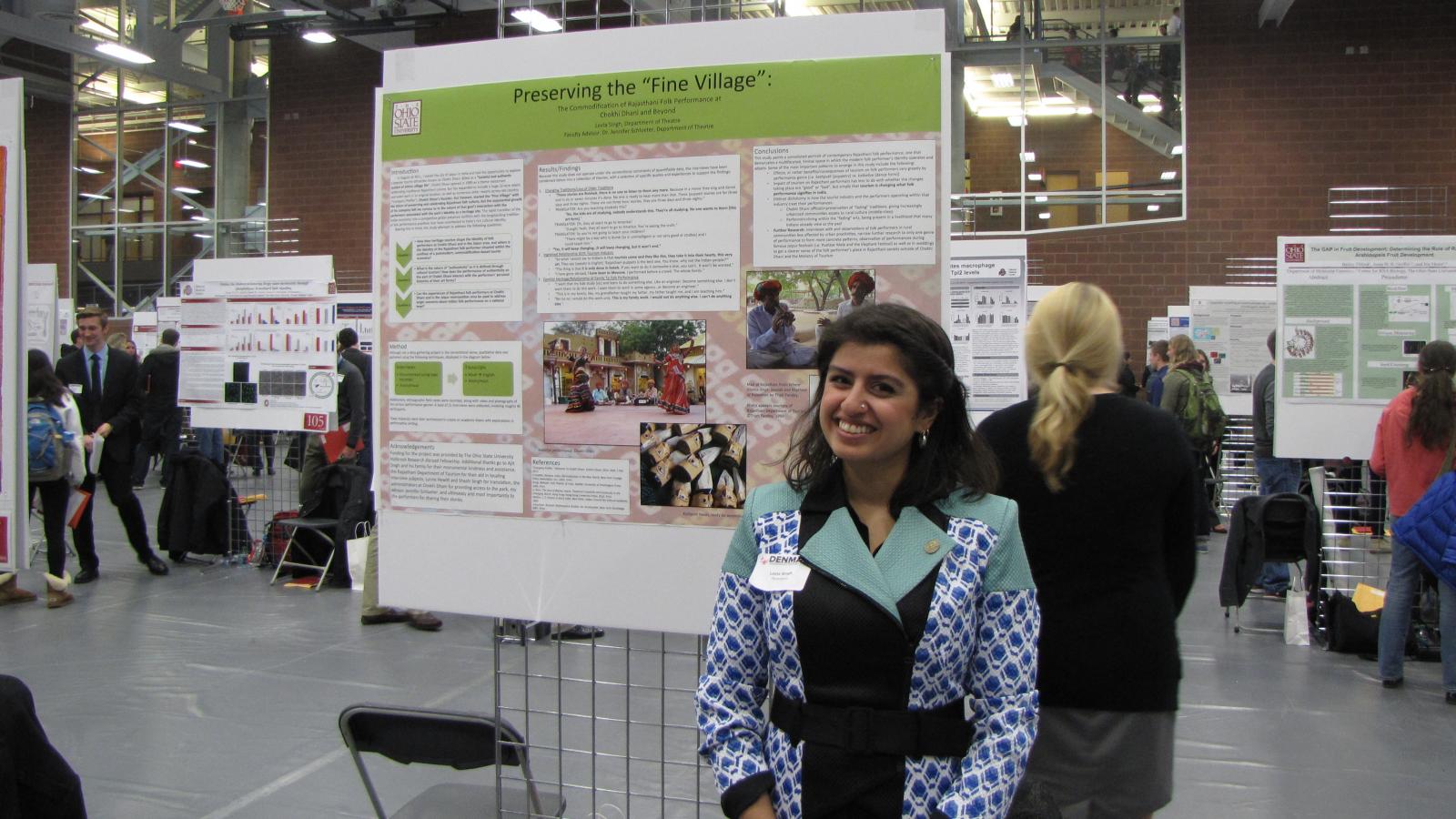 Leela Singh at the Denman Undergraduate Research Forum. 